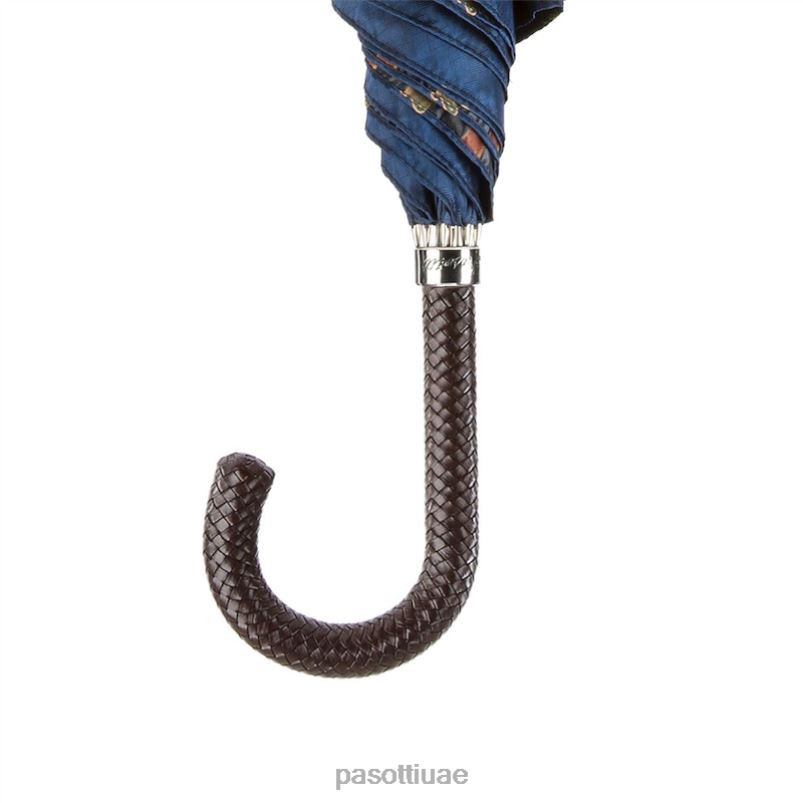 مظلة | 478 5880-3 n37 - مظلة كلاسيكية بمقبض جلدي مضفر PASOTTI Z446V137